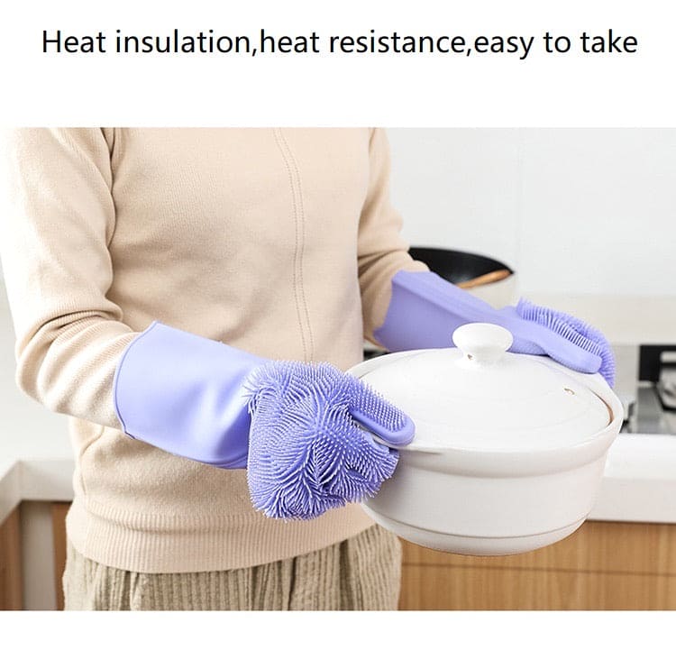 Silicone Washing Full Finger Gloves